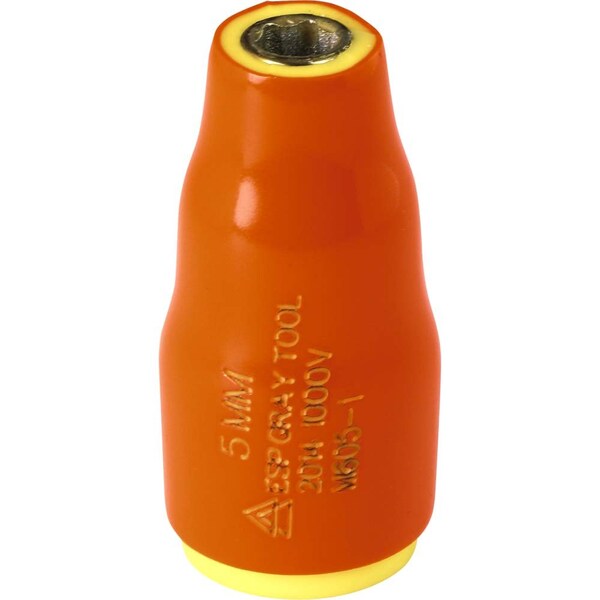 Gray Tools 5mm X 1/4" Drive, 6 Point Standard Length, 1000V Insulated M605-I - main